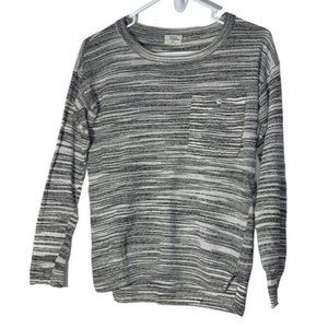 Madewell Wallace Knit Long Sleeve Top Size XS Gray Black White Stripe